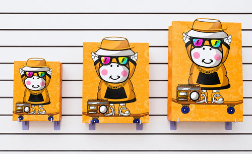Bolsas de regalo modelo 3275 con personajes urbanos, estilo moderno y colores llamativos. Disponibles en tamaños chica, mediana y grande. Importación directa ROGLUX.