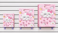 Bolsas de regalo modelo 3279 con nubes sonrientes, arcoíris y colores pastel. Disponibles en tamaños chica, mediana y grande. Importación directa ROGLUX.