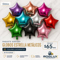 Paquete Surtido Globos Estrella Metálicos – 10 Colores Diferentes